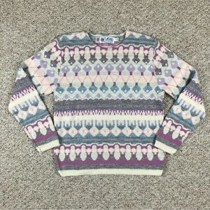 Jersild Vintage Sweater Size Medium Snowflake Ornament Knit Ski Knitted USA